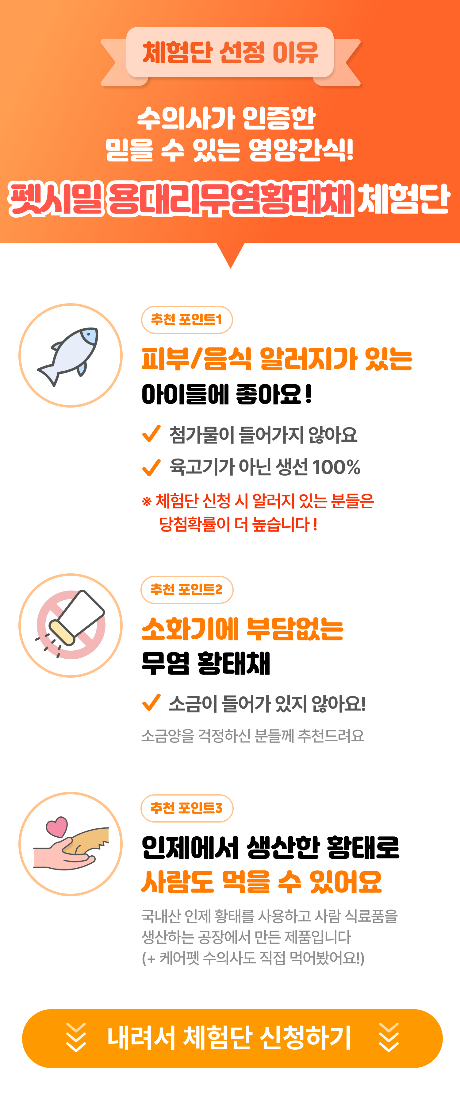 알러지에 좋은 영양간식 펫시밀 용대리무염황태채 60g