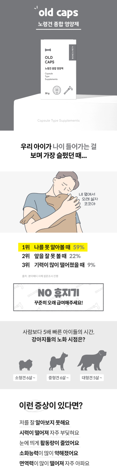 강아지 노령견 종합영양제 본아페티 올드캡스 60정