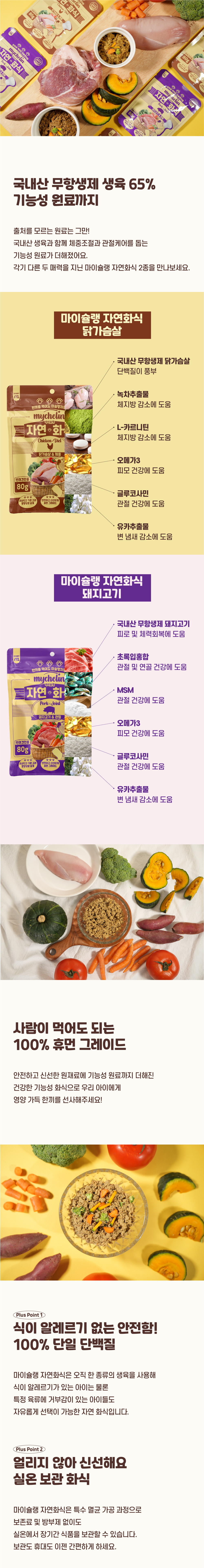 저지방 화식 마이슐랭 자연화식 닭가슴살 80g 10팩